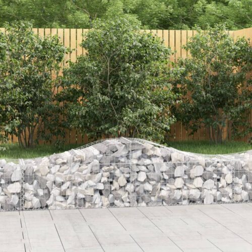 Arched Gabion Baskets 2pcs 200x50x40/60cm Galvanised Iron - Image 2