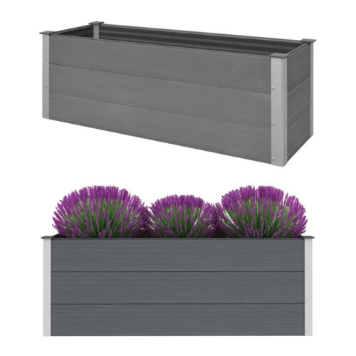 Garden Raised Bed WPC 150x50x54cm Grey - Image 2