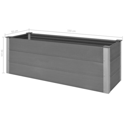 Garden Raised Bed WPC 150x50x54cm Grey - Image 8