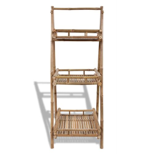 Bamboo Garden Plant Stand Folding Outdoor Flower Pot Display Storage Shelf Rack