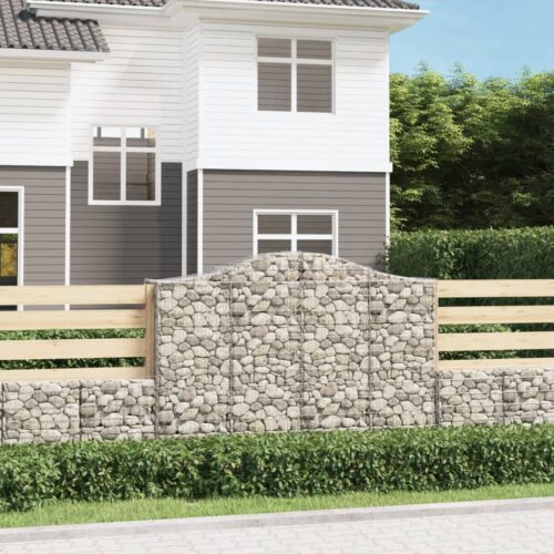 Arched Gabion Basket 200x50x140/160cm Galvanised Iron - Image 2