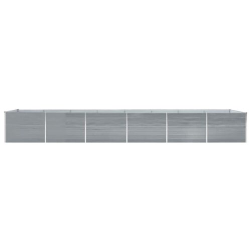 Garden Raised Bed Galvanised Steel 600x80x77cm Grey - Image 3