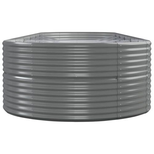 Garden Raised Bed Powder-Coated Steel 510x140x68cm Grey - Image 4