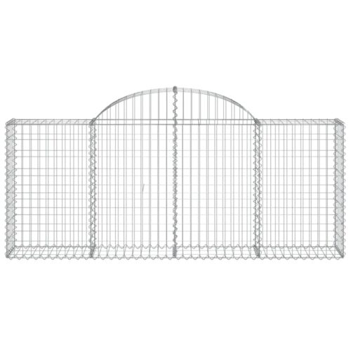 Arched Gabion Baskets 2pcs 200x30x80/100cm Galvanised Iron - Image 4