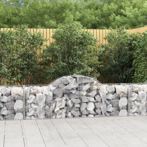 Arched Gabion Baskets 2pcs 200x50x60/80cm Galvanised Iron - Image 2