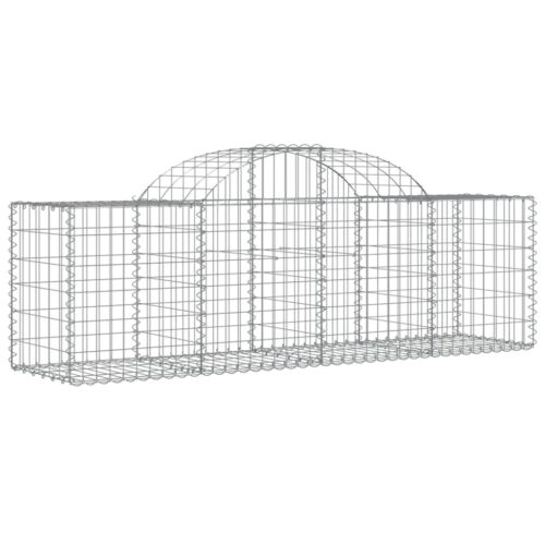 Arched Gabion Baskets 2pcs 200x50x60/80cm Galvanised Iron - Image 3