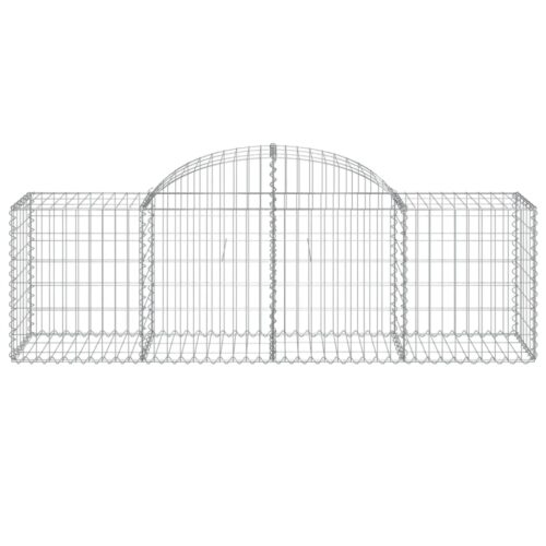 Arched Gabion Baskets 2pcs 200x50x60/80cm Galvanised Iron - Image 4