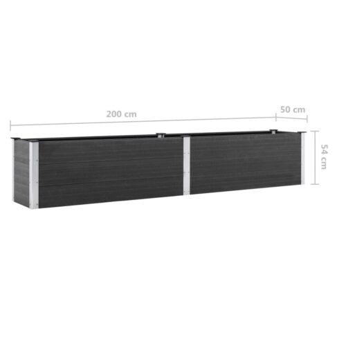 Garden Raised Bed 200x50x54cm WPC Grey - Image 6