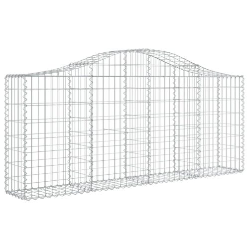 Arched Gabion Baskets 2pcs 200x30x80/100cm Galvanised Iron - Image 3