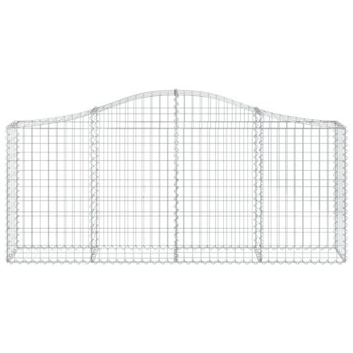 Arched Gabion Baskets 2pcs 200x30x80/100cm Galvanised Iron - Image 4