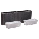 Garden Raised Bed 120x24x40cm Poly Rattan Black