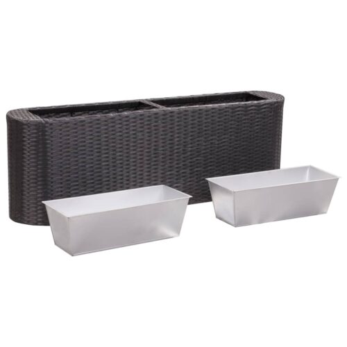 Garden Raised Bed 120x24x40cm Poly Rattan Black