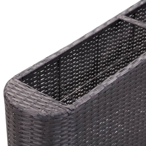 Garden Raised Bed 120x24x40cm Poly Rattan Black - Image 6