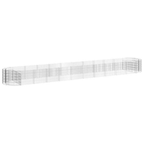Gabion Raised Bed Galvanised Iron 600x100x50cm