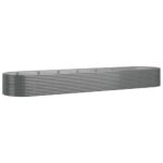 Garden Raised Bed Powder-Coated Steel 584x140x68cm Grey