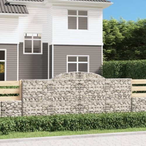 Arched Gabion Basket 300x50x120/140cm Galvanised Iron - Image 2