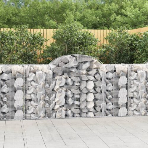Arched Gabion Baskets 2pcs 200x50x100/120cm Galvanised Iron - Image 2