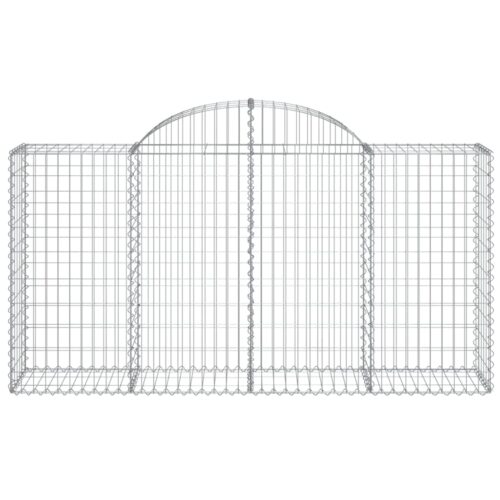 Arched Gabion Baskets 2pcs 200x50x100/120cm Galvanised Iron - Image 4