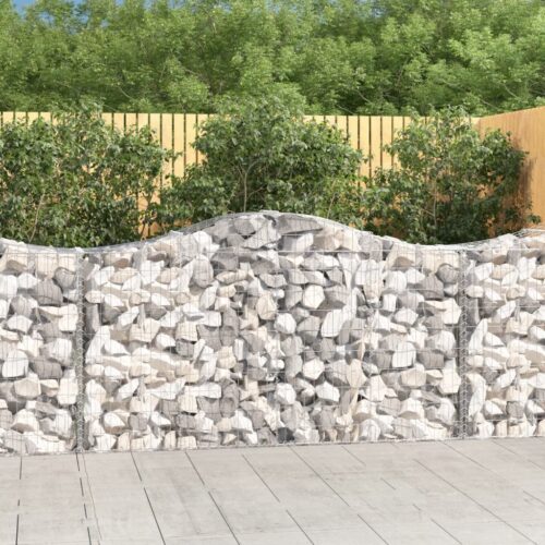 Arched Gabion Baskets 2pcs 200x50x100/120cm Galvanised Iron - Image 2