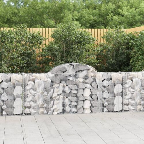 Arched Gabion Baskets 3pcs 200x30x80/100cm Galvanised Iron - Image 2