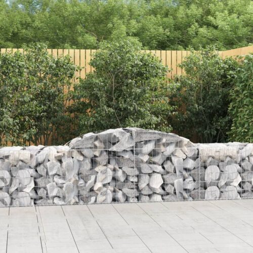 Arched Gabion Baskets 2pcs 300x50x60/80cm Galvanised Iron - Image 2