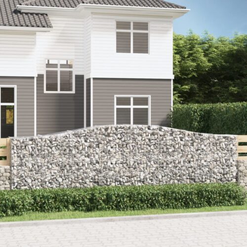 Arched Gabion Basket 400x50x120/140cm Galvanised Iron - Image 2