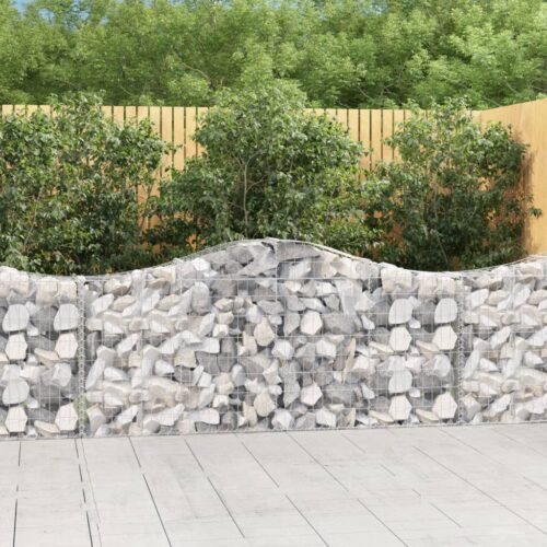 Arched Gabion Baskets 3pcs 200x30x80/100cm Galvanised Iron - Image 2