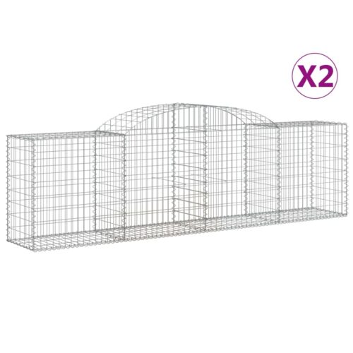 Arched Gabion Baskets 2pcs 300x50x80/100cm Galvanised Iron