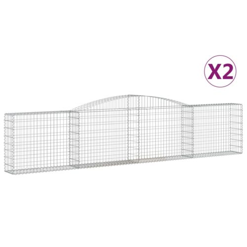 Arched Gabion Baskets 2pcs 400x30x80/100cm Galvanised Iron