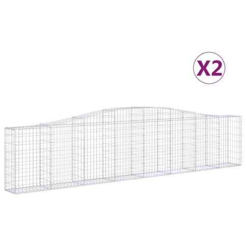 Arched Gabion Baskets 2pcs 400x30x80/100cm Galvanised Iron