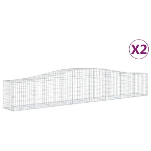 Arched Gabion Baskets 2pcs 400x50x60/80cm Galvanised Iron