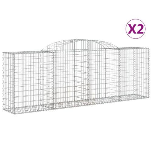 Arched Gabion Baskets 2pcs 300x50x100/120cm Galvanised Iron