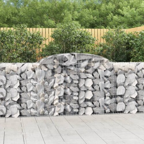Arched Gabion Baskets 2pcs 300x50x100/120cm Galvanised Iron - Image 2