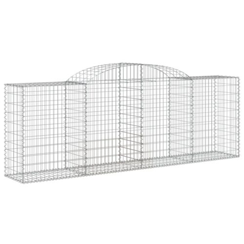 Arched Gabion Baskets 2pcs 300x50x100/120cm Galvanised Iron - Image 3