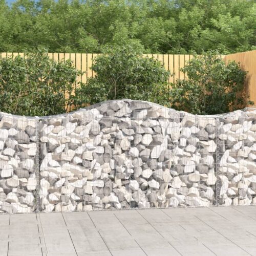 Arched Gabion Baskets 3pcs 200x50x100/120cm Galvanised Iron - Image 2