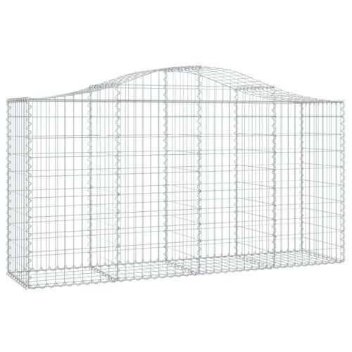 Arched Gabion Baskets 3pcs 200x50x100/120cm Galvanised Iron - Image 3