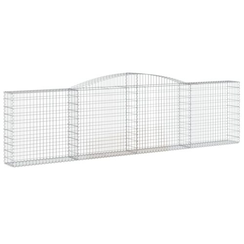 Arched Gabion Baskets 2pcs 400x30x100/120cm Galvanised Iron - Image 3