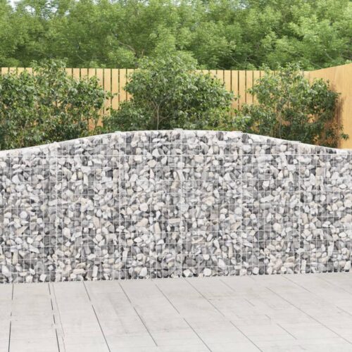 Arched Gabion Baskets 2pcs 400x30x100/120cm Galvanised Iron - Image 2