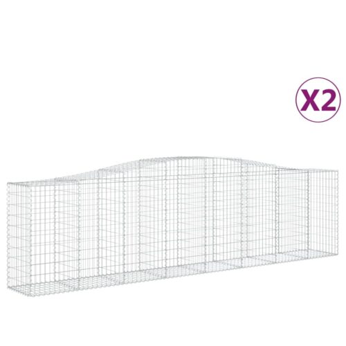 Arched Gabion Baskets 2pcs 400x50x100/120cm Galvanised Iron