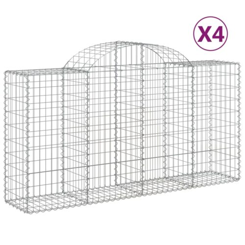 Arched Gabion Baskets 4pcs 200x50x100/120cm Galvanised Iron