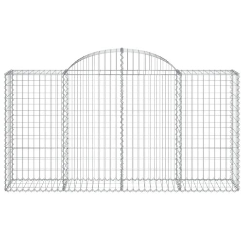 Arched Gabion Baskets 4pcs 200x50x100/120cm Galvanised Iron - Image 4