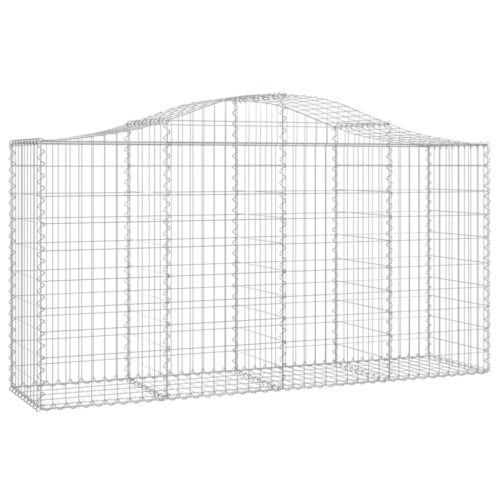 Arched Gabion Baskets 4pcs 200x50x100/120cm Galvanised Iron - Image 3