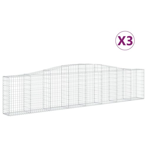 Arched Gabion Baskets 3pcs 400x30x80/100cm Galvanised Iron