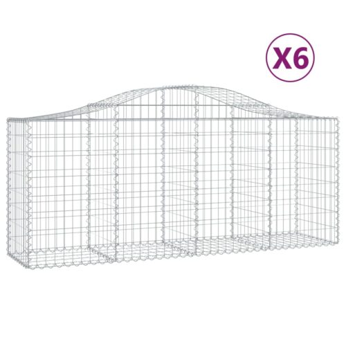 Arched Gabion Baskets 6pcs 200x50x80/100cm Galvanised Iron