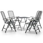 5-Piece Garden Dining Set Expanded Metal Mesh Anthracite