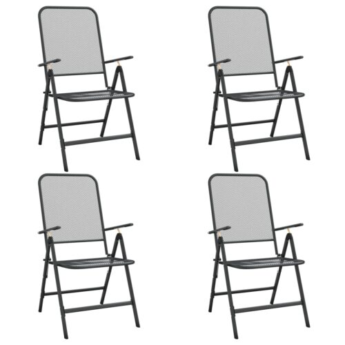 5-Piece Garden Dining Set Expanded Metal Mesh Anthracite - Image 8