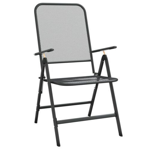 5-Piece Garden Dining Set Expanded Metal Mesh Anthracite - Image 9