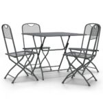 5-Piece Garden Dining Set Expanded Metal Mesh Anthracite