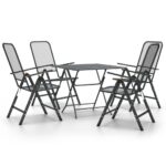5-Piece Garden Dining Set Expanded Metal Mesh Anthracite