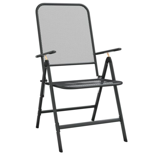 5-Piece Garden Dining Set Expanded Metal Mesh Anthracite - Image 9